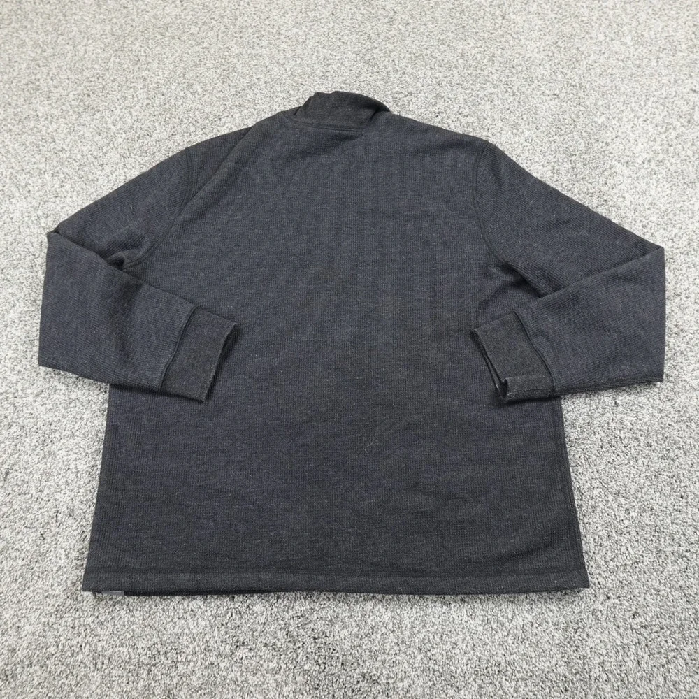 Eddie Bauer Sweater Mens XL Gray Fleece Sherpa Pullover Outdoor Snap Henley Hike